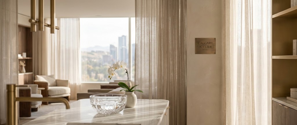 MAesthetics Skin Atelier Calgary - Luxury Skincare Studio and Consultation Area Background